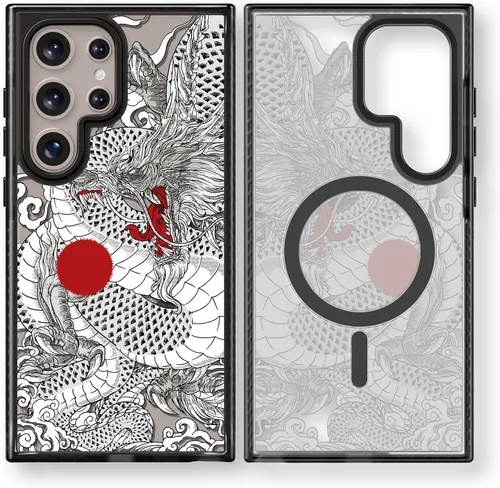 Miniatura 75 de Rosarnnah Funda compatible con Samsung Galaxy S24 Ultra, bonita estética, a la moda, divertida funda con estampado de gatito y gato, duradera a
