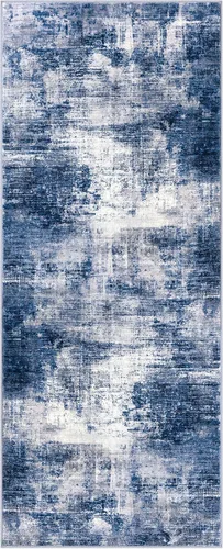 Miniatura 1045 de IOHOUZE Alfombra abstracta lavable de 3 x 12 pies para pasillos, antideslizante para cocina, camino de entrada de lana sintética para interiores