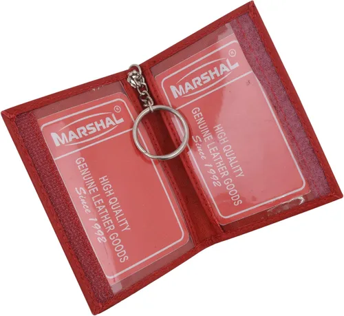 Miniatura 2 de Marshal Tarjetero de piel de cordero auténtica con llavero para tarjetas de crédito