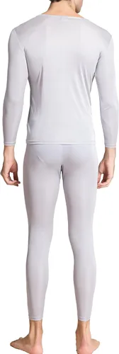 Miniatura 3 de Grenasasilk Set de ropa interior térmica de seda para hombre, calzoncillos largos de seda de Mulberry, ropa interior térmica con cuello en V