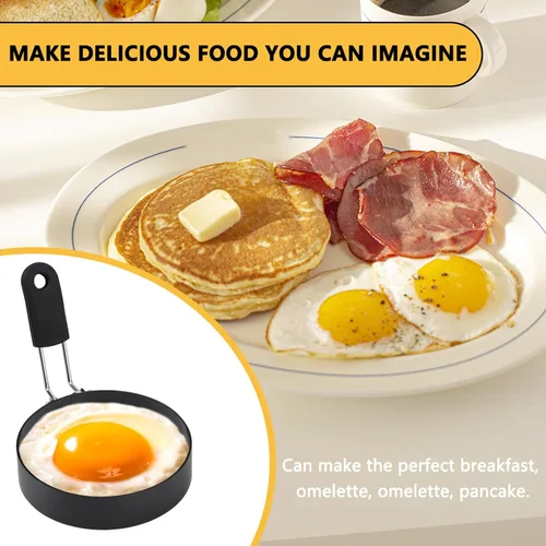 Miniatura 7 de 3 anillos de huevo de acero inoxidable para freír huevos, antiadherentes, moldes grandes para panqueques y anillos para panqueques para plancha