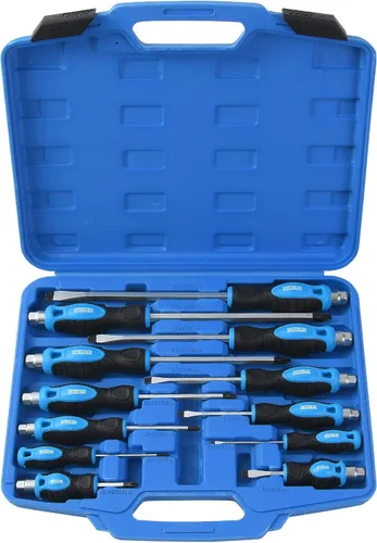 Miniatura 8 de Juego de destornilladores magnéticos de 12 piezas, juego de destornilladores de servicio pesado con cuchillas de acero para atravesar, juego