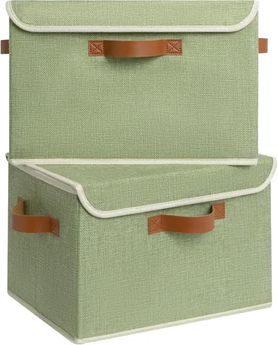 Miniatura 25 de GRANNY SAYS Cajas de almacenamiento con tapas, contenedores de almacenamiento decorativos, cestas para estantes, almacenamiento y organización