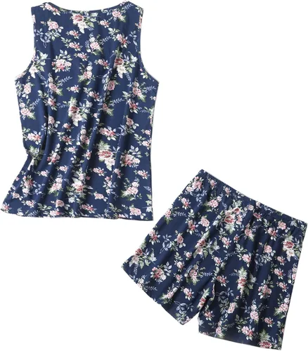 Miniatura 2 de ENJOYNIGHT - Conjunto estampado de pijama con parte superior sin mangas y pantalones cortos, para mujer