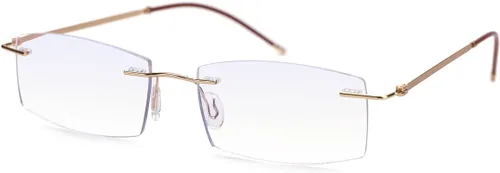 TERAISE Lentes de lectura sin montura para hombres y mujeres, lectores ligeros de metal transparente, lentes de computadora con bloqueo de luz azul