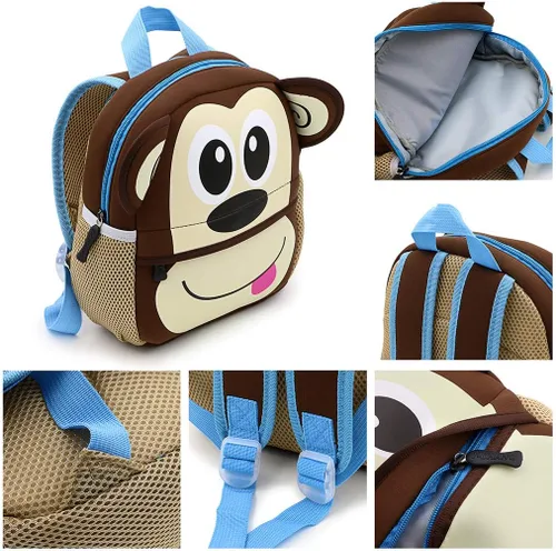 Miniatura 6 de Hipiwe, mochila para bebés, niños, niñas, para jardín de infantes, de neopreno, con adorables caricaturas animadas, para niños de 1 a 5 años
