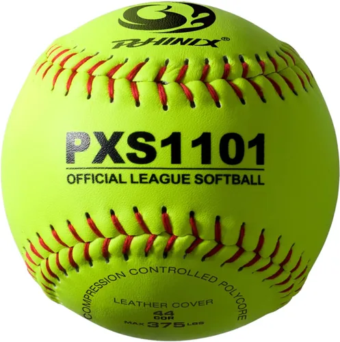 PHINIX Softballs de cuero dividido lento competencias de práctica de calidad profesional de 11 pulgadas (COR .44 / Comp.375)