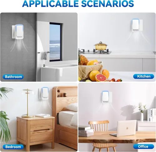 Miniatura 7 de Purificador de aire enchufable para el hogar, ionizadores de aire de iones negativos, ambientador silencioso para dormitorio, oficina, cocina, mini