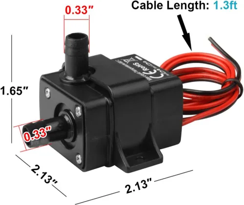 Miniatura 3 de Paquete de 2 mini bomba de agua sumergible DC12V, máximo 63 GPH para acuario, estanque, fuentes