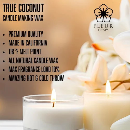 Miniatura 5 de FLEUR DE SPA - Cera de vela de coco de 6 libras – Mezcla de cera de coco totalmente natural de primera calidad – Fabricado en Estados Unidos
