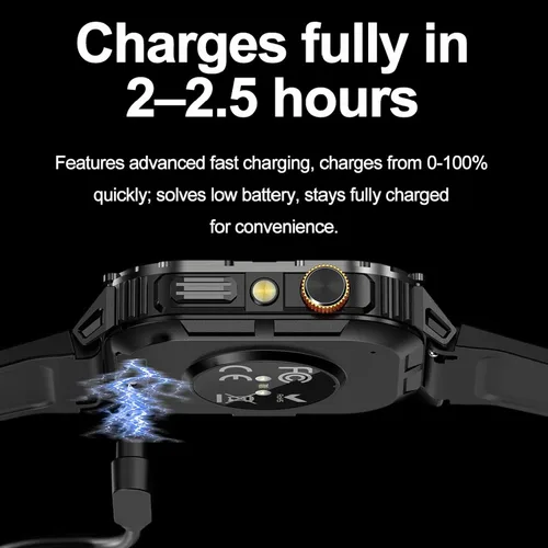 Miniatura 8 de Reloj inteligente con GPS para exteriores para hombres, reloj deportivo militar, llamadas Bluetooth, IP68, monitor de presión arterial y frecuencia