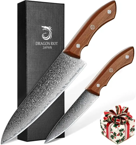 Miniatura 9 de DRAGON RIOT Cuchillo de pelar de Damasco de 5 pulgadas, cuchillo de fruta de acero de Damasco VG-10, cuchillo de pelar japonés con mango de madera