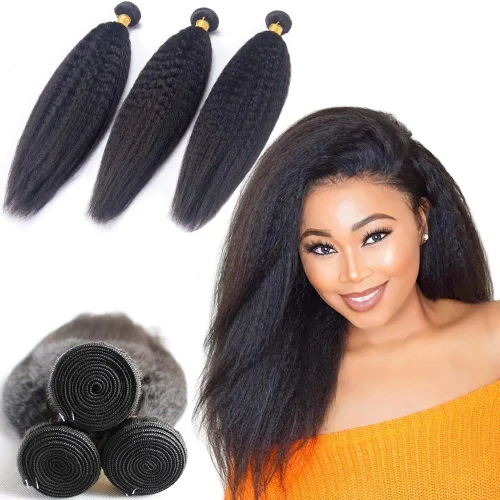 Miniatura 60 de Extensiones de cabello humano afro rizado 4B 4C Afro Kinky a granel de cabello humano virgen sin procesar para mujeres, negro natural, 8 pulgadas