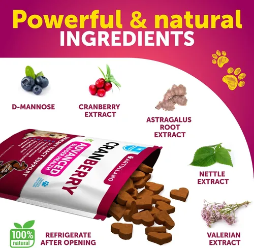 Miniatura 3 de Dog UT Treats - Bocadillos masticables de arándano para perros - Suplemento de apoyo para el tracto urinario y la vejiga con extracto natural