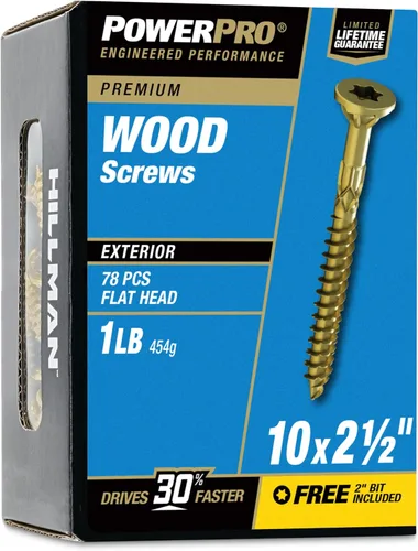 Miniatura 10 de Power Pro Tornillos de madera para exteriores de alta calidad, tornillos multiusos #10 x 2-1/2 pulgadas para proyectos al aire libre, broca estrella