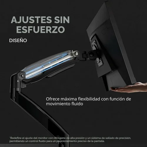 Miniatura 5 de HUANUO NITROGLIDE™ Soporte de monitor dual para 13 ″ – 40 ″, soporte de monitor doble premium con USB, soporte de monitor ajustable en altura para 2
