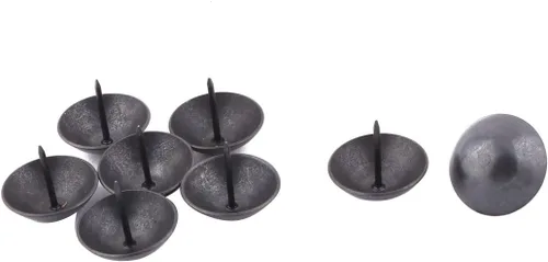 uxcell Metal Home Furniture Round Cap Thumb Tack Nail Decorativo Pushpin 1.181 x 0.984 in 8pcs Negro