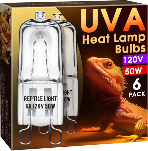 Miniatura 13 de Briignite Lámpara de calor de reptil roja, bombilla de calor G9 de 50 W y lámpara de cúpula para reptiles, reflector de aluminio, lámpara de calor