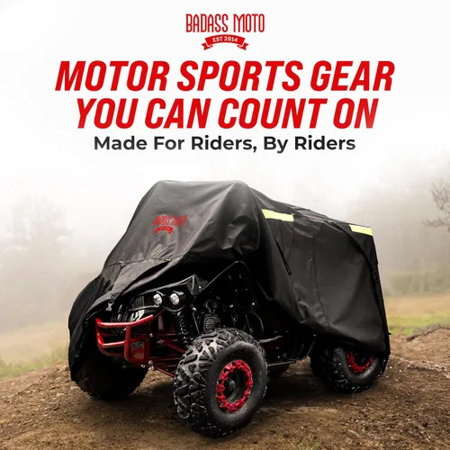 Miniatura 8 de Cubierta de protección para motocicleta de la marca Badass Motogear, con rayas reflectantes de seguridad nocturnas, escudos de calor