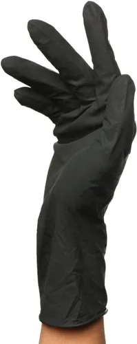 Miniatura 3 de PERFEHAIR Guantes de látex reutilizables negros, guantes de tinte de color para el cabello, tamaño mediano (paquete de 10)