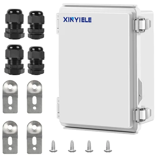 Miniatura 25 de Caja de conexiones de plástico ABS impermeable para proyectos al aire libre, IP67, resistente a la intemperie, a prueba de polvo con cubierta