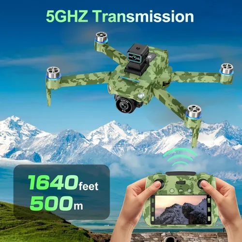 Miniatura 4 de Drone GPS 4K con cámara para adultos, control remoto 5G con pantalla de 5.9 pulgadas, menos de 8.78 oz, evita obstáculos, vuelo de 60 minutos, dron