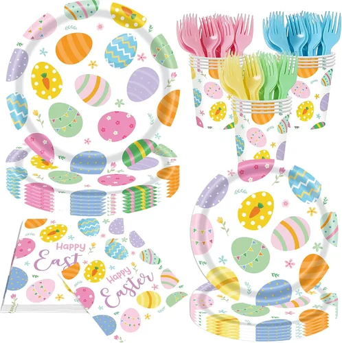 Miniatura 13 de Suministros de fiesta de cumpleaños de mariposa, juego de vajilla desechable de mariposa de 120 piezas con platos, vasos, servilletas y tenedores