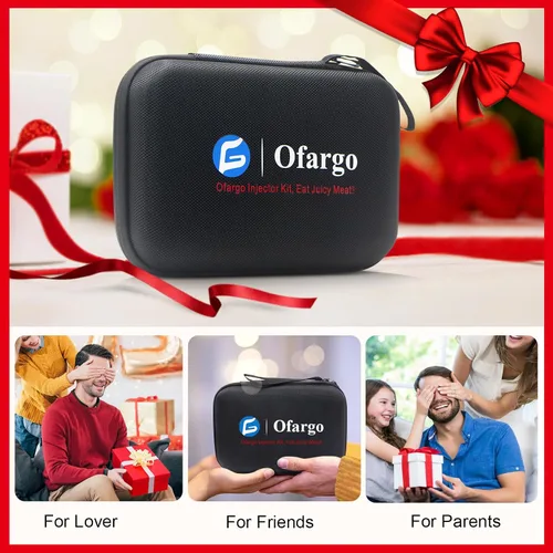 Miniatura 8 de Ofargo Jeringa Inyectora de Carne de Acero Inoxidable con 4 Agujas de Marinado y Estuche de Viaje para Parrilla Ahumadora de BBQ, regalos