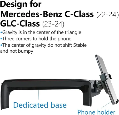 Miniatura 6 de Soporte de teléfono de coche para Mercedes Benz Clase C 2022-2026, GLC 2023-2026, CLE 2024-2026 Sedan Wagon Accesorios para automóvil, soporte