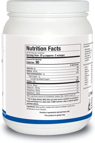 Miniatura 2 de Biotics Research WHEY - Proteína aislada sin sabor de 0.71 onzas, sin desnaturalizar, sin OMG, deliciosa proteína en polvo, apoya el crecimiento
