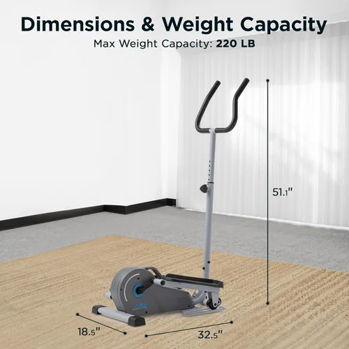 Miniatura 7 de JLL Elliptical Exercise Machine, Mini Elliptical Cross Trainer 2-in-1 Sit/Stand, 8-Level Magnetic Resistance, Compact Home & Office, LCD Monitor