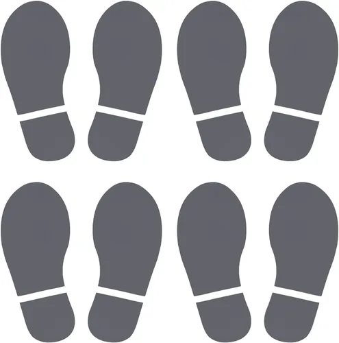 Miniatura 34 de PATIKIL Adhesivo de huellas de 6 x 2.5 pulgadas, 4 pares de zapatos de PVC para decoración de clase, guía de escaleras, color negro