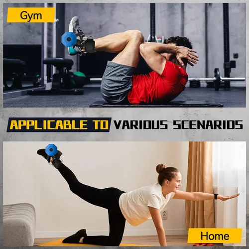 Miniatura 9 de Correas de tobillo para máquina de mancuernas y cables, accesorio de pie con mancuernas para gimnasio con correa de nailon más larga/junta