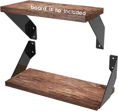 Soportes flotantes para estantes de 6 pulgadas para tablero de 6 a 8 pulgadas, soportes decorativos curvados de ángulo plano, estantes industriales