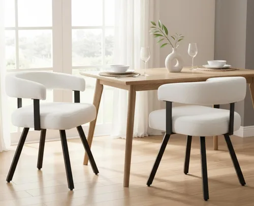 Miniatura 14 de Shunzhi Juego de 2 sillas de comedor modernas de cuero verde tapizadas, cómodas sillas de cocina, sillas auxiliares sin brazos con respaldo abierto