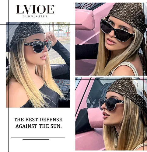 Miniatura 2 de LVIOE Gafas de sol polarizadas para mujer gafas de sol clásicas de moda antirreflejos 100 protección UV