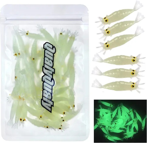 QualyQualy Señuelos suaves de pesca, cebo artificial, resplandor luminoso, gusanos, gusanos, señuelo de pesca en hielo, señuelos de pesca para