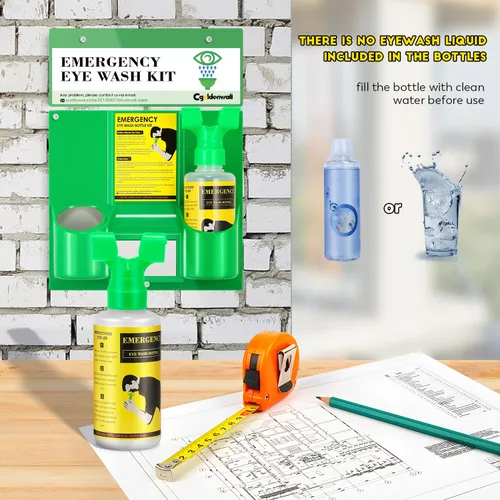 Miniatura 7 de CGOLDENWALL Estación de lavado de ojos de emergencia, estación portátil de lavado de ojos, kit de lavado de ojos montado en la pared, aprobado por