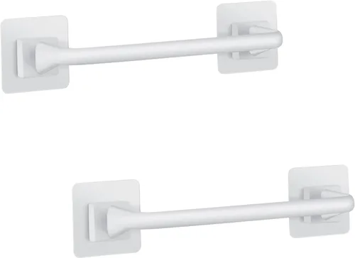 Miniatura 8 de Liitrton Toallero autoadhesivo sin taladro, colgador de toallas de mano para baño y cocina, almacenamiento automático (L, blanco)