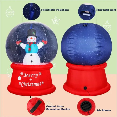 Miniatura 3 de Beyond Your Thoughts Globo de nieve inflable de Navidad de 6 pies con muñeco de nieve de música, soplador de aire con luz LED brillante, decoración
