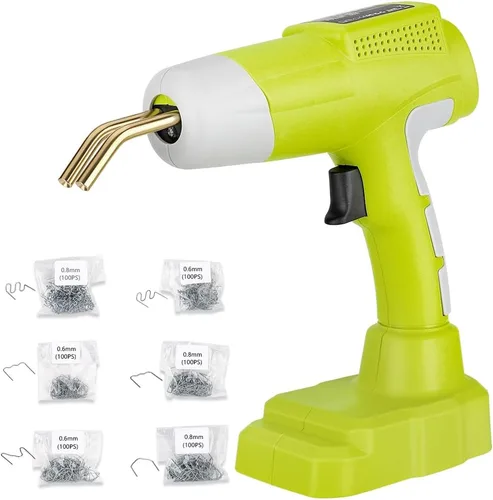 Choerinton Pistola soldadora de plástico inalámbrica compatible con batería Ryobi de 18 V Max con 600 grapas calientes kit de soldadura de plástico