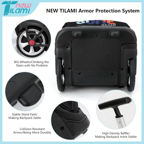 Miniatura 112 de NEW TILAMI Mochila con ruedas de 19 pulgadas con bolsa de almuerzo para niñas y niños, mochila para laptop con ruedas, bolsa de mano duradera