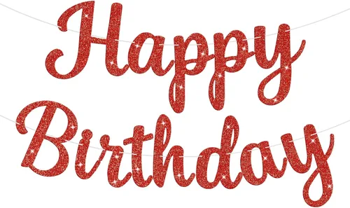 Miniatura 9 de Letrero de Pancarta de Feliz Cumpleaños Negro con Purpurina, Guirnalda de Cumpleaños Pancartas de Pared y Puerta Bandera para Mujeres Hombres Niños