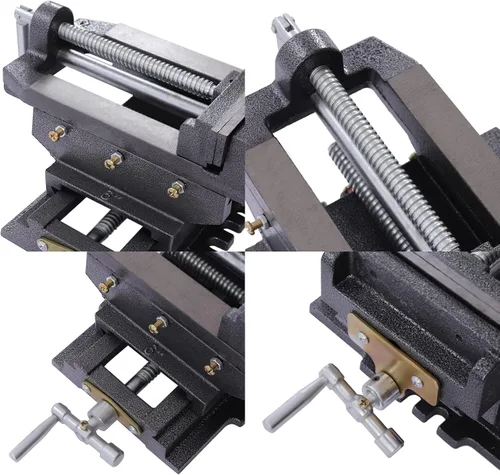 Miniatura 7 de Futchoy Tornillo de prensa de taladro de diapositiva cruzada de 6 pulgadas, mesa de banco compuesto, abrazadera de carpintería, accesorio