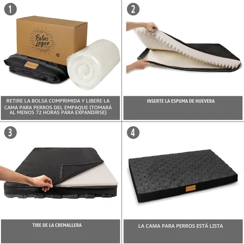 Miniatura 5 de Patas Lague Cama Ortopédica para Perros de Tamaño Grande 36''X24'', Impermeable Suave Cómoda de Espuma Egg Crate Camas Grandes para Mascotas