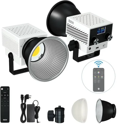 Miniatura 10 de Luz de video LED, luz de video bicolor de 60 W, mini luz de fotografía COB con control de 2.4G/APP, 2700K-7500K, CRI>96, TLCI>97, 8 efectos