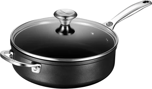 Miniatura 2 de Le Creuset Juego de utensilios de cocina antiadherentes endurecidos, 3 piezas (sartén de 10 pulgadas, 4.25 cuartos de galón de capacidad con tapa)