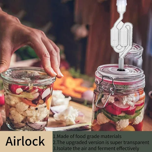 Miniatura 2 de Set de esclusas de aire con burbujas, 4 esclusas para fermentación, 4 tapones de perforación #6 y 8 gomas de esclusa, utilizado para fermentar vino