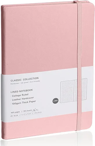 Miniatura 31 de Cuaderno rayado con tapa dura para hombres y mujeres – Cuadernos para escribir, trabajo, escuela, hogar y notas diarias, 160 páginas – Tamaño A5