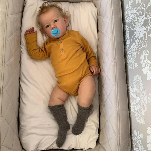 Miniatura 11 de 20 pulgadas dormido bebé Reborn 3D pintura piel con venas visibles cuerpo muñeca de tela, vinilo suave juguete de niña recién nacida como un Muñeca